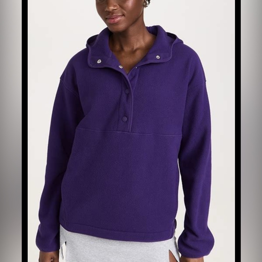 Outdoor Voices fleece snap up hoodie purple size XXS